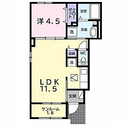 サンヴェール緑町 1LDKの間取図画像