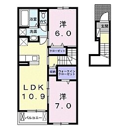 モン・ゾーレ 2LDKの間取図画像