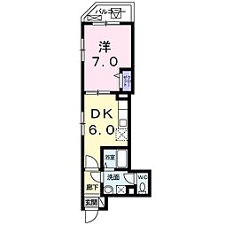 グランリヴィエール 1DKの間取図画像