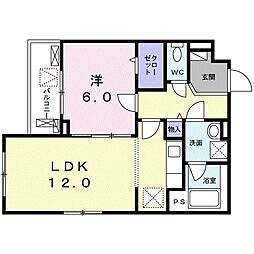 ラ・フォレスタ・コーワ 3階1LDKの間取り
