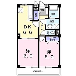 グレイス 2DKの間取図画像