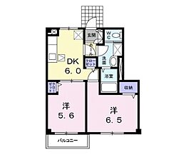 フォレスタ 1階2DKの間取り