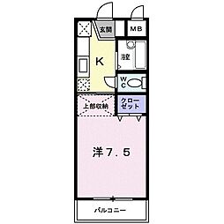 シャルマン外堀 1Kの間取図画像