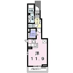 カーサルーナ ワンルームの間取図画像