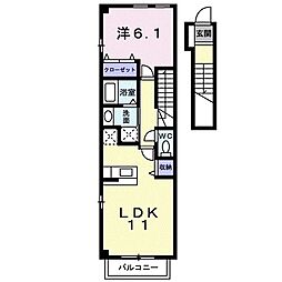 メルヴェイユメゾン 1LDKの間取図画像