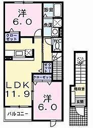 ヴェルタウンA 2LDKの間取図画像