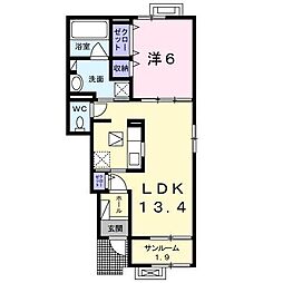 スマイル　ベスト 1階1LDKの間取り
