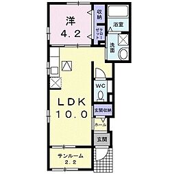 フェアリーコート北上 1LDKの間取図画像