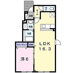 フェリス木場 1LDKの間取図画像