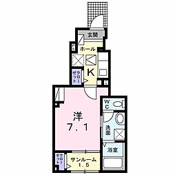 サニー・セーラ 1Kの間取図画像