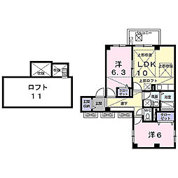 パディントンＮ・Ｃ 3階2LDKの間取り