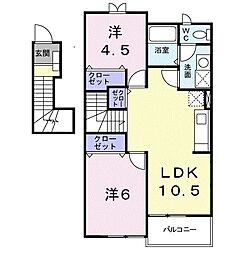 スコルピオーネ1 2LDKの間取図画像