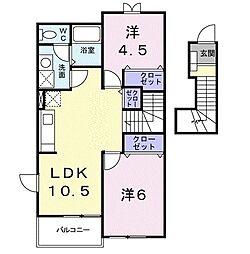 メゾン・サニーリヴ 2LDKの間取図画像