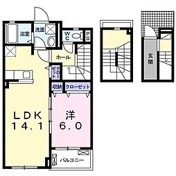 ラ・コリーヌ 1LDKの間取図画像