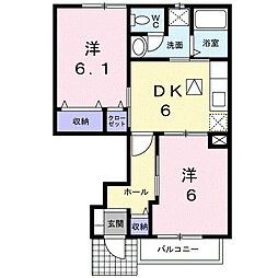 ブラウベルクB 2DKの間取図画像