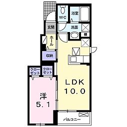 フォレスト1 1LDKの間取図画像