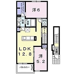 フェルサーメル 2LDKの間取図画像