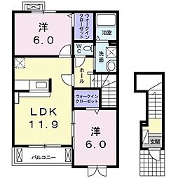 アルドーレ 2LDKの間取図画像