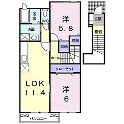 アルタイル 2LDKの間取図画像