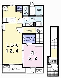 グレイスハイツ2A 1LDKの間取図画像