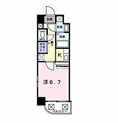 ヴェルビュー 1Kの間取図画像