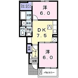 ビンテージ01 2DKの間取図画像