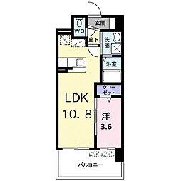 ラウレアK 1LDKの間取図画像