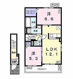 サンビレッジハナゾノ2 2LDKの間取図画像