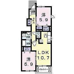 ソレイユ・S2 2LDKの間取図画像