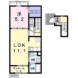 エレナ 1LDKの間取図画像