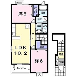 ディアコートC 2LDKの間取図画像