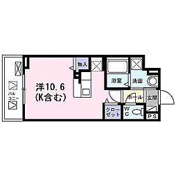ブルックブリーズ ワンルームの間取図画像