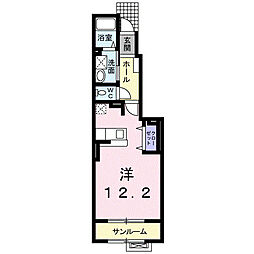 ブリーズアルカディア2 ワンルームの間取図画像