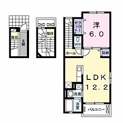 ラペ 1LDKの間取図画像