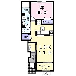 メゾン・ド・クラージュA 1LDKの間取図画像