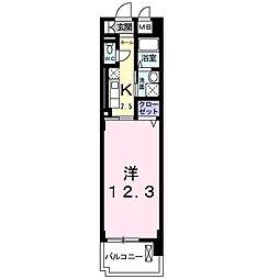 プラシード 1Kの間取図画像