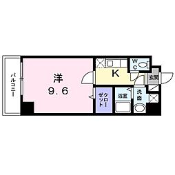 第7グリ−ンハイツ 5階1Kの間取り