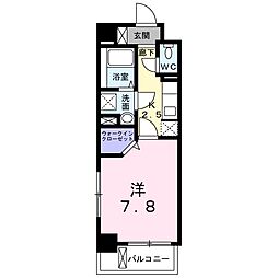 ロータス青山2 1Kの間取図画像