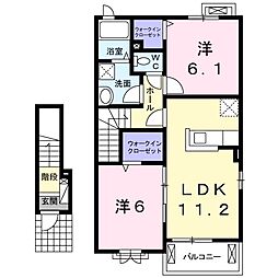 エクセレンスA 2LDKの間取図画像