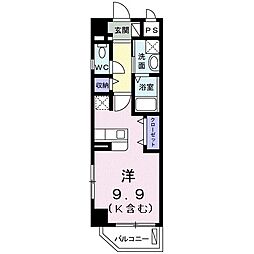 セレーノ銘苅 ワンルームの間取図画像