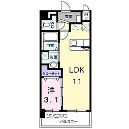 プレステージ空港東 1LDKの間取図画像