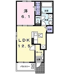 ソーレ・リデンテ 1LDKの間取図画像