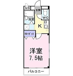 シェーネホフ2 1Kの間取図画像