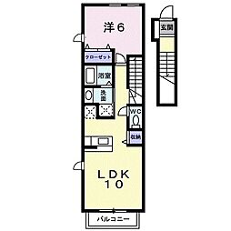 ローズヴィラ 1LDKの間取図画像