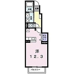 オーシャンブリーゼ ワンルームの間取図画像