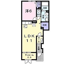 ティアラ 1LDKの間取図画像
