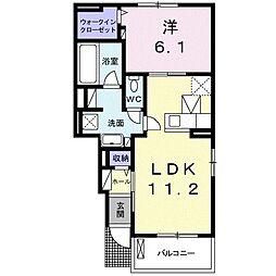 グランツパレス 1LDKの間取図画像