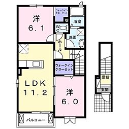 レジデンススクエアF 2LDKの間取図画像