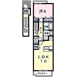 シェーネシュトラーゼ 1LDKの間取図画像
