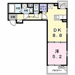 グリーンピア 1DKの間取図画像